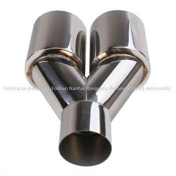 Țeavă de eșapament auto, 63 mm, Y, ieșire dublă, oțel inoxidabil