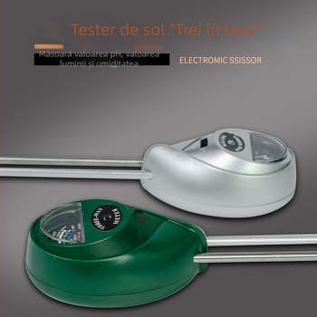 Tester de sol 3 în 1: umiditate, pH și nutrienți pentru plante, vârf rotund