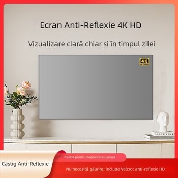 Ecran de proiecție pliabil anti-reflexie de 120 inch, cu câștig înalt, pentru uz casnic și hotelier, montaj fără găuri