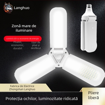 Lampă LED în formă de frunză, pliabilă, economisește energie, soclu E27, plafonier pentru casă și garaj