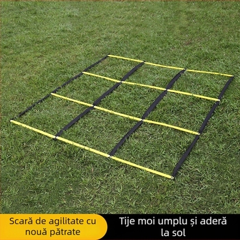 Set fix de scări de agilitate: scară moale, scară de sfoară și scară de viteză pentru antrenament fotbal