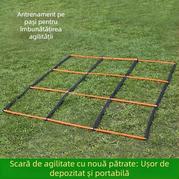 Set fix de scări de agilitate: scară moale, scară de sfoară și scară de viteză pentru antrenament fotbal