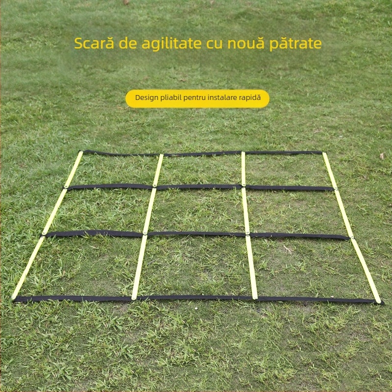 Set fix de scări de agilitate: scară moale, scară de sfoară și scară de viteză pentru antrenament fotbal