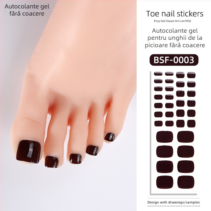 Autocolante gel pentru unghii – culori solide pentru unghiile de la picioare, manichiură DIY