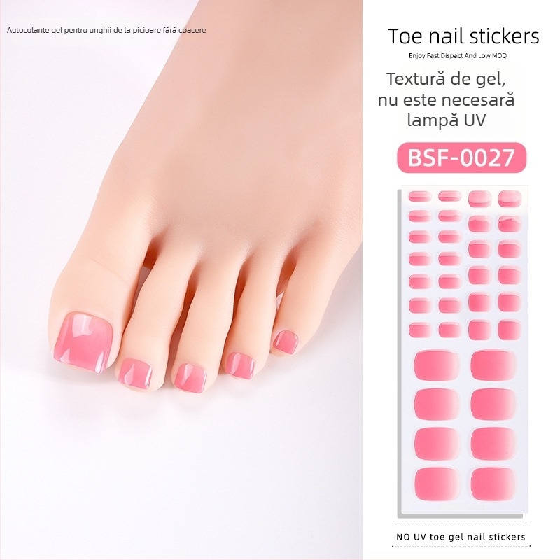 Autocolante gel pentru unghii – culori solide pentru unghiile de la picioare, manichiură DIY