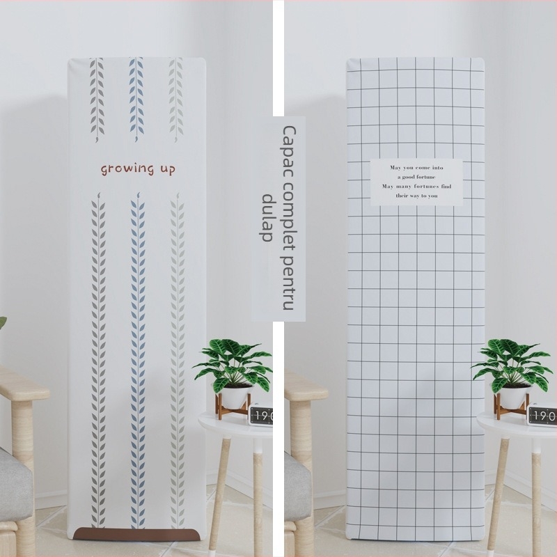 Husă din flanelă groasă pentru aer condiționat, acoperire completă pentru unități verticale, stil nordic minimalist, design elastic pătrat