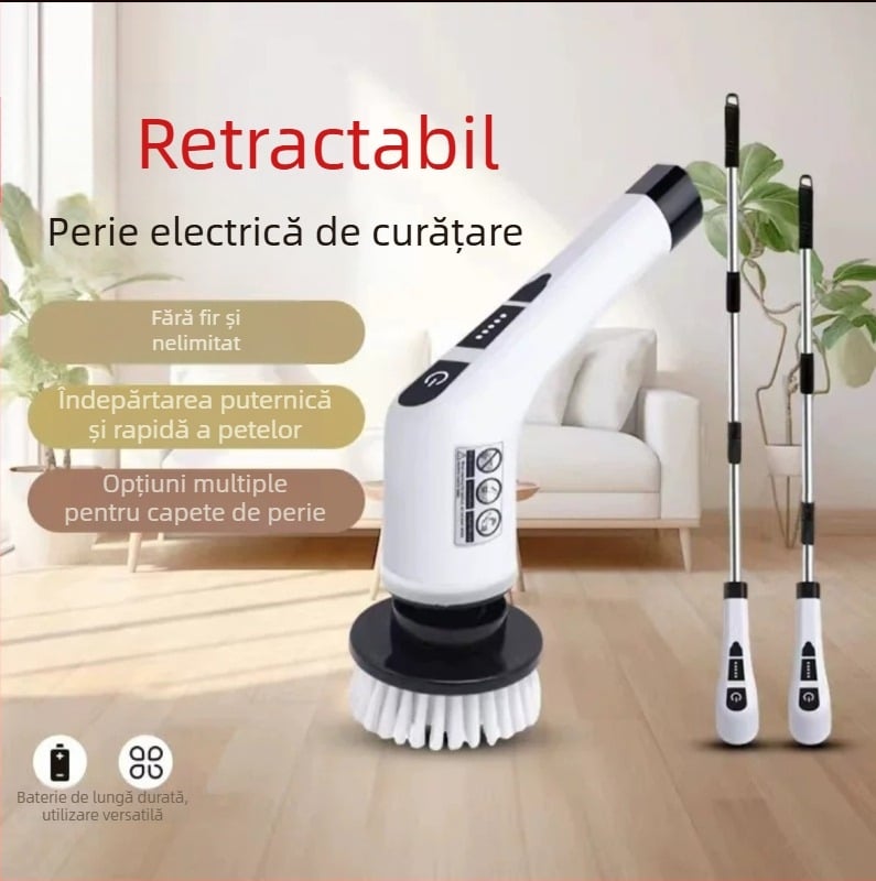 Perie de curățare electrică alimentată prin USB pentru bucătărie, baie, toaletă și podea – instrument de curățare multifuncțional