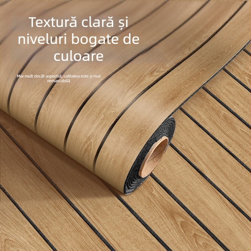 Decal de perete 3D cu textură de lemn, imitație de plăci cu model grilaj, PVC