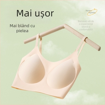 Sutien fără cusături, cupe integrate modelate, ușor și confortabil, adună sânii pe lateral, previne lăsarea, vizual micșorează bustul mare și evidențiază spatele frumos.
