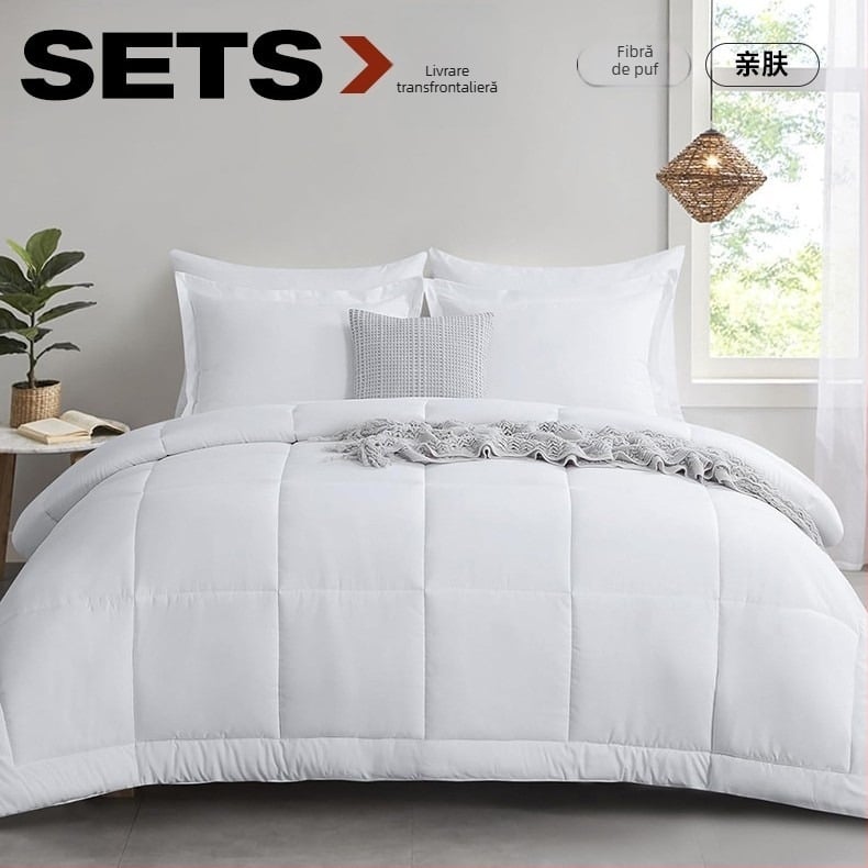 Duvet all-season cu umplutură din fibre și velur pentru hoteluri și pensiuni