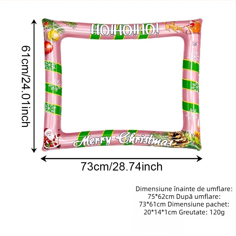 Ramă foto gonflabilă de Crăciun, manuală — recuzită interactivă din PVC, ecologic