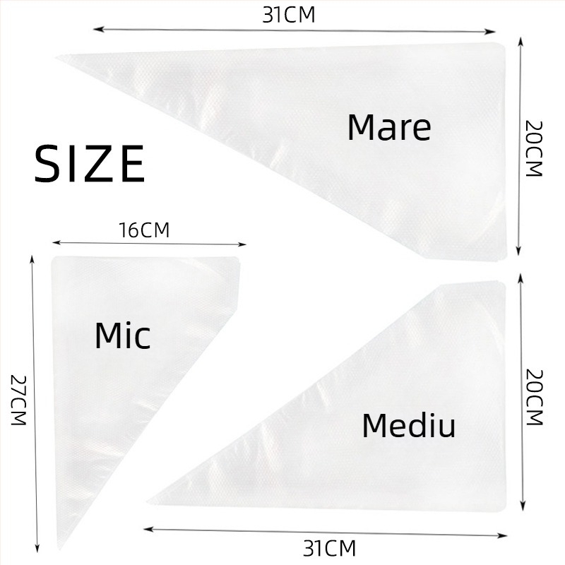 Pungi de decorare de unică folosință, în dimensiuni mari, medii și mici, goale pentru decorare
