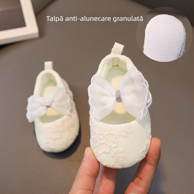 Pantofi de prințesă pentru bebelușe, cu talpă moale din material textil, pentru 0–12 luni (Primăvară și Toamnă)