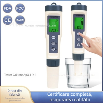 EZ9901 tester de calitate a apei 3 în 1 TDS/pH/Temperatură cu iluminare de fundal