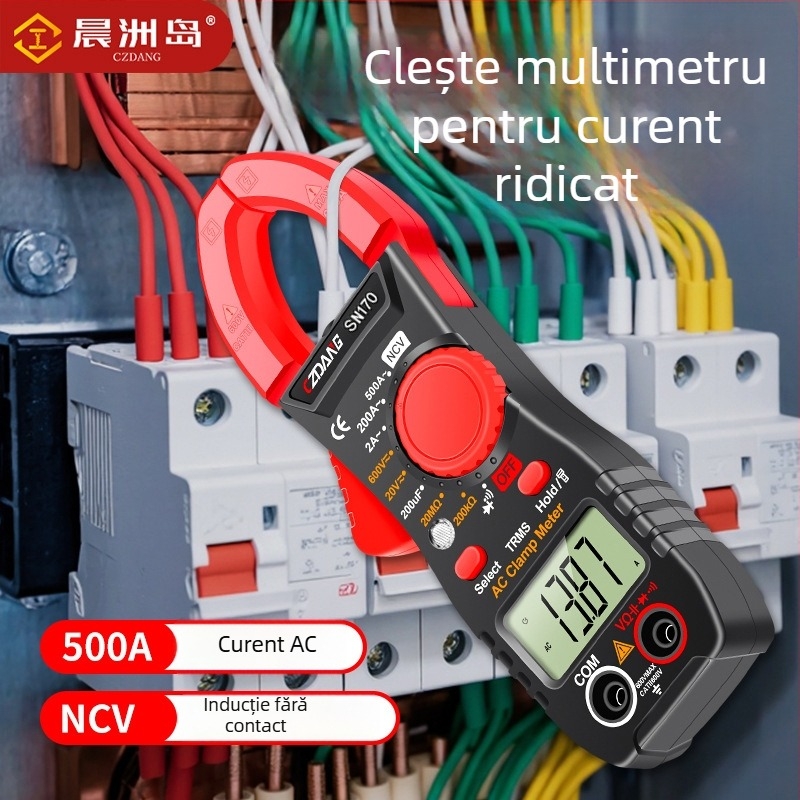 Czdang ampermetru cu clemă, înaltă precizie, portabil pentru electricieni, afișaj digital, multifuncțional
