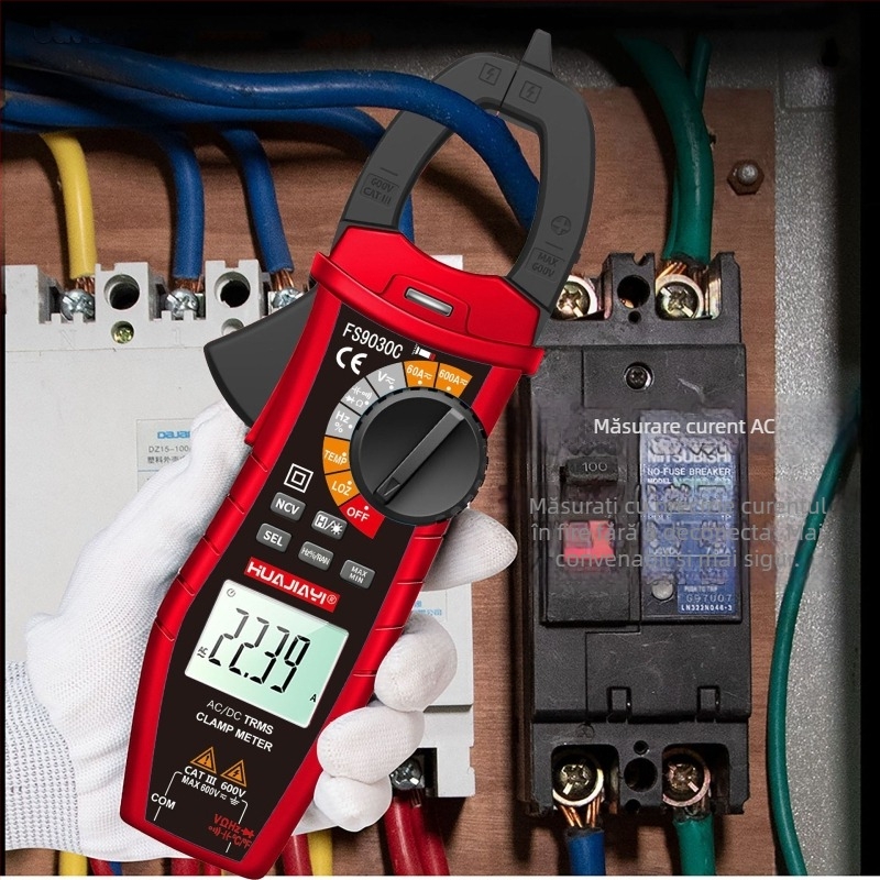 Ampermetru cu clemă DC, 600 A, multimetru inteligent de înaltă precizie, ampermetru multifuncțional, model 9030C pentru electricieni