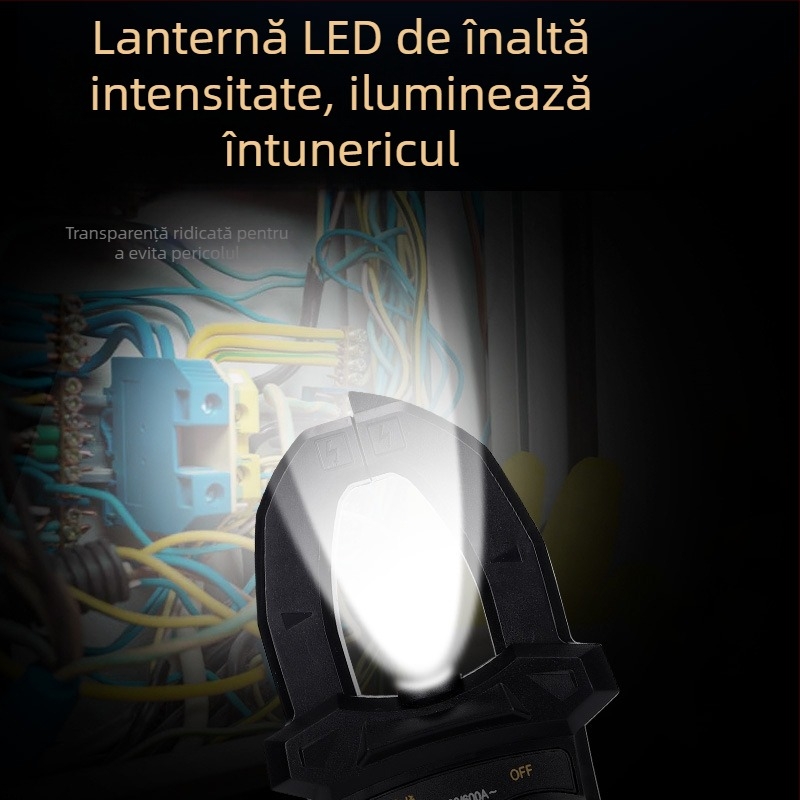 Multimetru cu clește, precizie înaltă, automată, protecție anti-ardere, clește inteligent, identificare conductor live, afișaj digital, universal