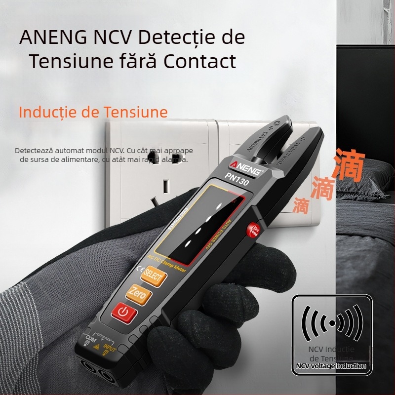 Ampermetru cu clemă în formă de U, identificare inteligentă, afișaj color, multifuncțional, precizie înaltă AC/DC, încărcare directă a bateriei Li-ion