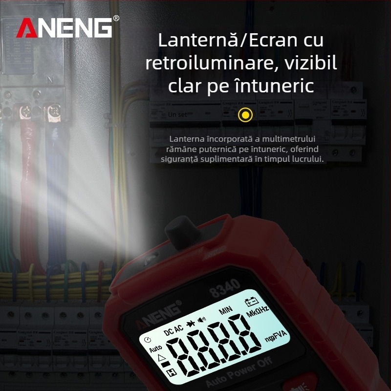 ANENG Multimetru digital cu gamă automată, precizie înaltă, protecție anti-arzire, ampermetru compact pentru uz casnic