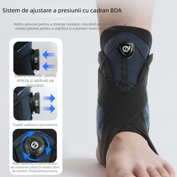 Protecție gleznă sport pentru adulți, reglabilă cu buton BOA, susținere cu arc dublu, protecție gleznă pentru baschet împotriva entorsei