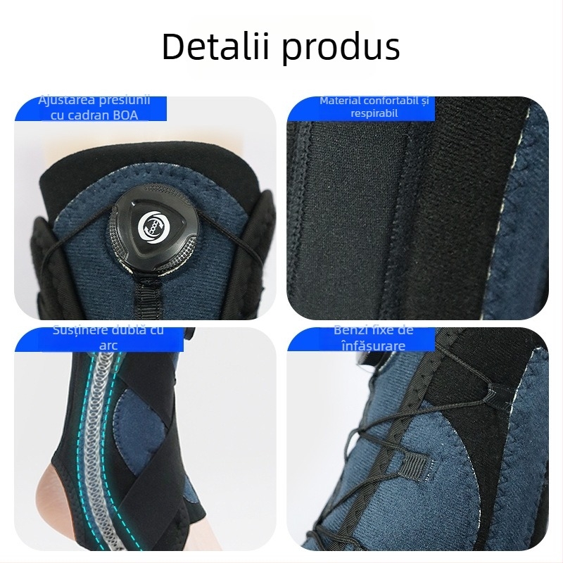 Protecție gleznă sport pentru adulți, reglabilă cu buton BOA, susținere cu arc dublu, protecție gleznă pentru baschet împotriva entorsei