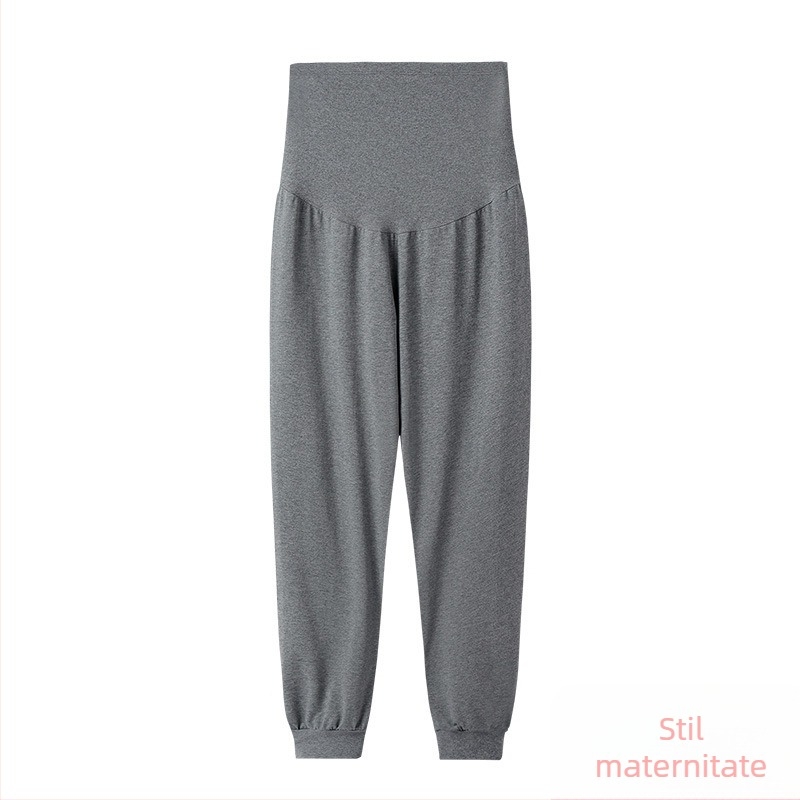 Pantaloni de maternitate pentru primăvară-toamnă, talie confortabilă, pantaloni de pijama ce pot fi purtați și în exterior, mărime mare, croială care subțiază silueta pentru gravide