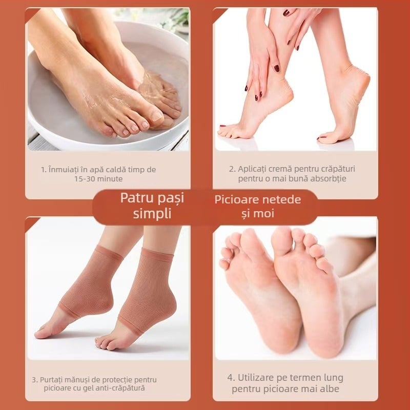 Protector de călcâie cu gel, antiderapant, șosete de protecție pentru călcâi, unisex, lungime jumătate