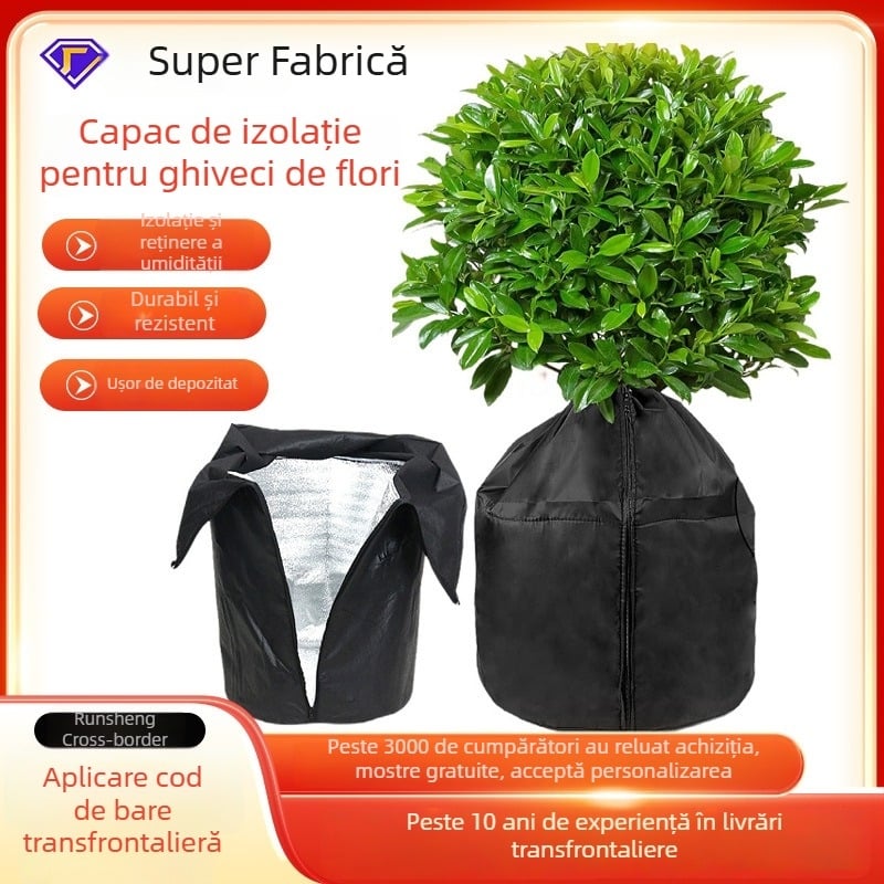 Capac de izolație din plastic, respirabil, pentru ghivece – protecție pentru plante de grădină și pomi fructificeri, absorbție de apă