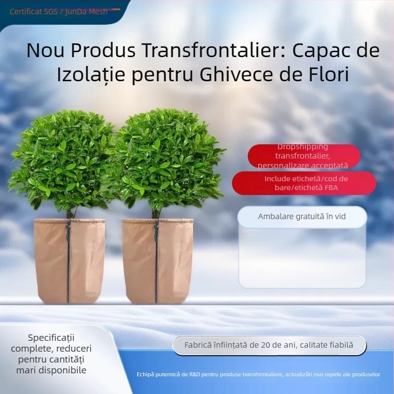 Acoperire izolatoare respirabilă pentru plante de grădină, cu absorbție de apă, protecție împotriva frigului pentru pomi fructiferi, capac protector ecologic pentru ghivece, impermeabil