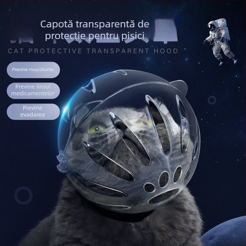 Botniță transparentă din plastic pentru pisici și câini, protecție împotriva mușcăturilor, pentru exterior