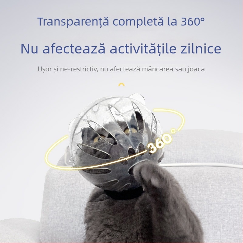 Botniță transparentă din plastic pentru pisici și câini, protecție împotriva mușcăturilor, pentru exterior