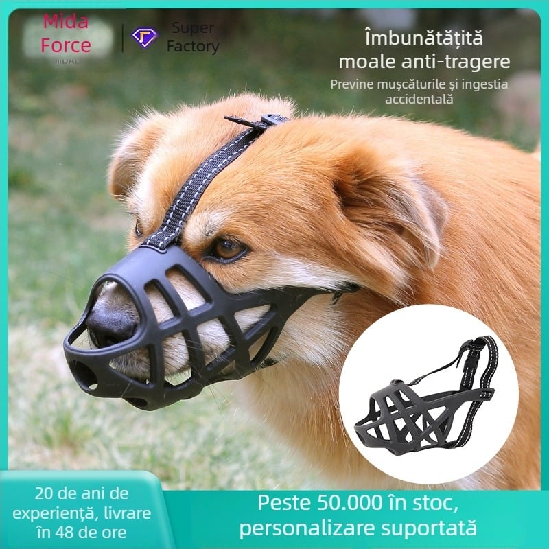Bot de câine moale, respirabil, cu închidere bidirecțională, anti-mușcătură, nu afectează hrănirea și băutul