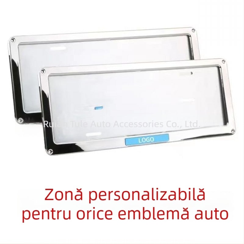 Ramă pentru plăcuța de înmatriculare din aliaj de aluminiu pentru vehicule, 406x158 mm, TM-RB-19, montaj pe capotă