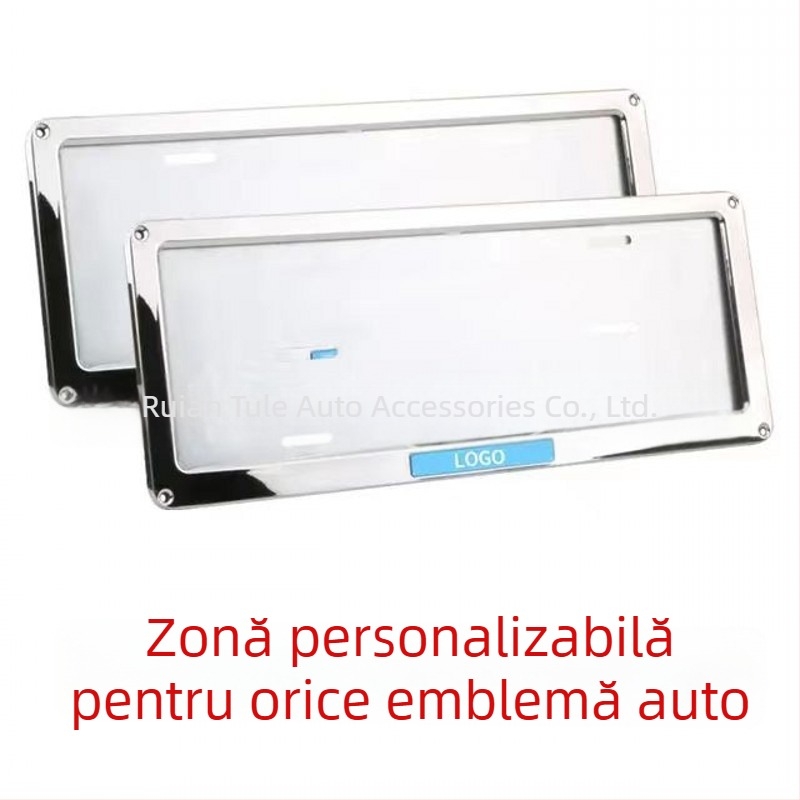 Ramă pentru plăcuța de înmatriculare din aliaj de aluminiu pentru vehicule, 406x158 mm, TM-RB-19, montaj pe capotă