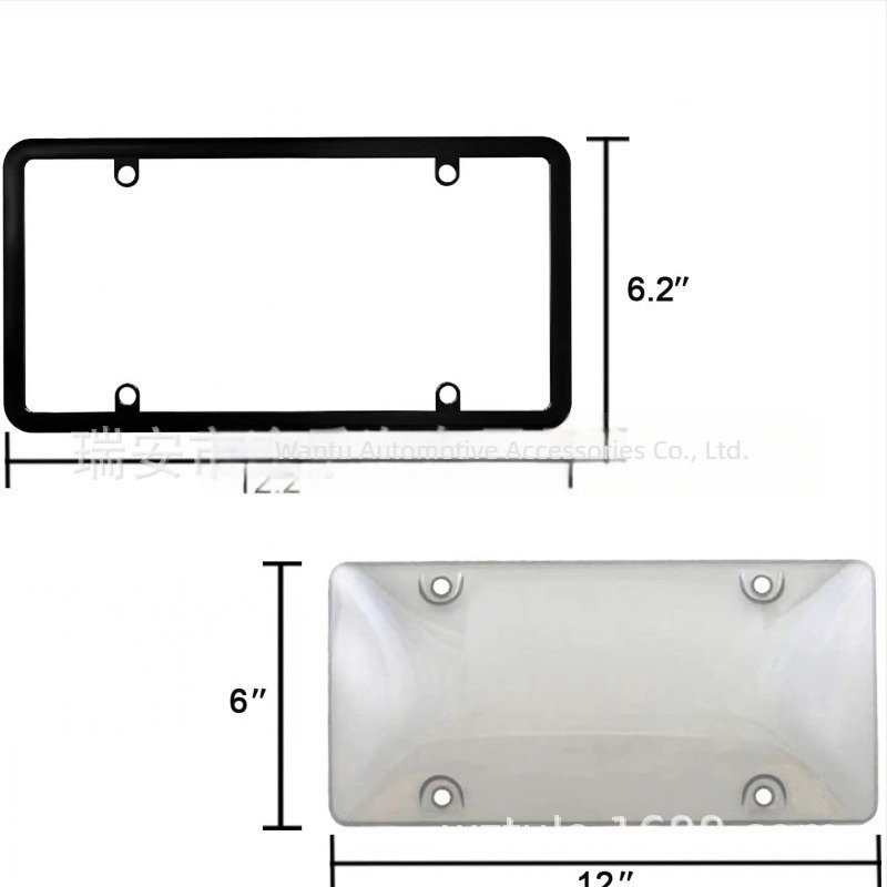 Tim Mei TM-M-01 Ramă transparentă pentru plăcuța de înmatriculare, din plastic și metal, universal pentru mașini americane