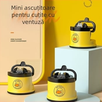 Little Yellow Duck Piatră de ascuțit pentru uz casnic – Dispozitiv rapid cu ventuză mini pentru cuțite de bucătărie