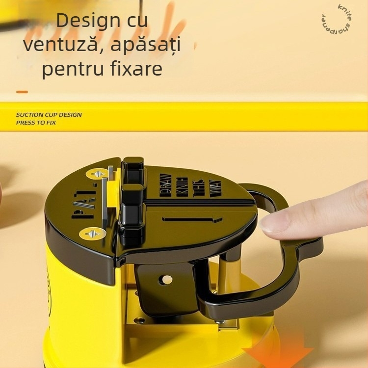 Little Yellow Duck Piatră de ascuțit pentru uz casnic – Dispozitiv rapid cu ventuză mini pentru cuțite de bucătărie