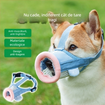 Botniță albastră pentru câini de talie medie și mare, respirabilă, reglabilă, rezistentă la uzură, pentru utilizare în exterior