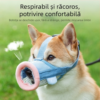Botniță albastră pentru câini de talie medie și mare, respirabilă, reglabilă, rezistentă la uzură, pentru utilizare în exterior