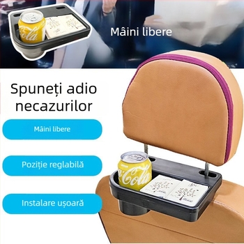 Suport pentru pahare pe spatele scaunului, cu tavă de depozitare, suport multifuncțional pentru băuturi pentru mașină