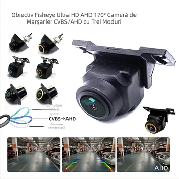 Cameră de mers înapoi montată pe vehicul, AHD 720P, trei moduri de comutare, imagine CVBS ultra clară pentru vedere din spate