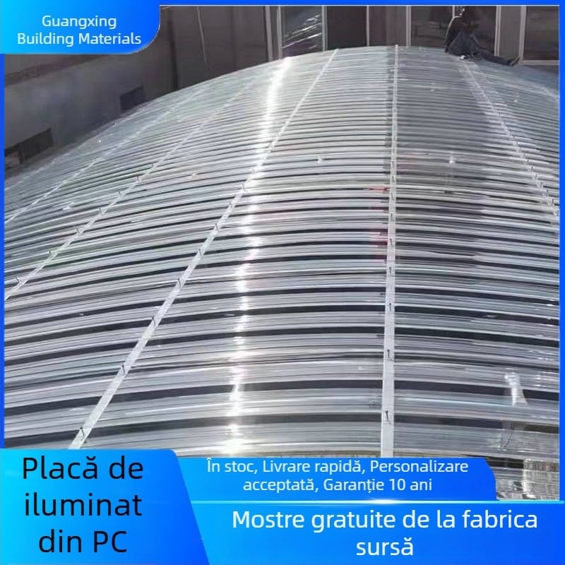 Plăci de iluminat din policarbonat, plăci transparente pentru acoperiș, acoperișuri industriale, adăposturi de ploaie, plăci ondulate, plăci lucioase, sere agricole, plăci trapezoidale de 840
