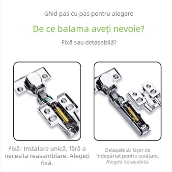 Balama pentru dulap din oțel inoxidabil 304, grosime 2,0 mm, amortizor silențios, rezistent la apă pentru bucătărie
