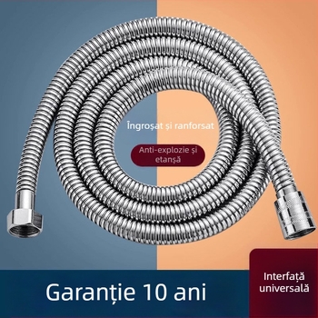 Furtun de duș din oțel inoxidabil 304, rezistent la explozie, adaptor/extensie pentru conducta boilerului