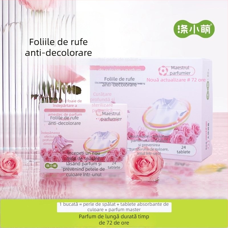 Tablete de rufe pentru prevenirea transferului de culoare, cu parfum de durată, multifuncționale