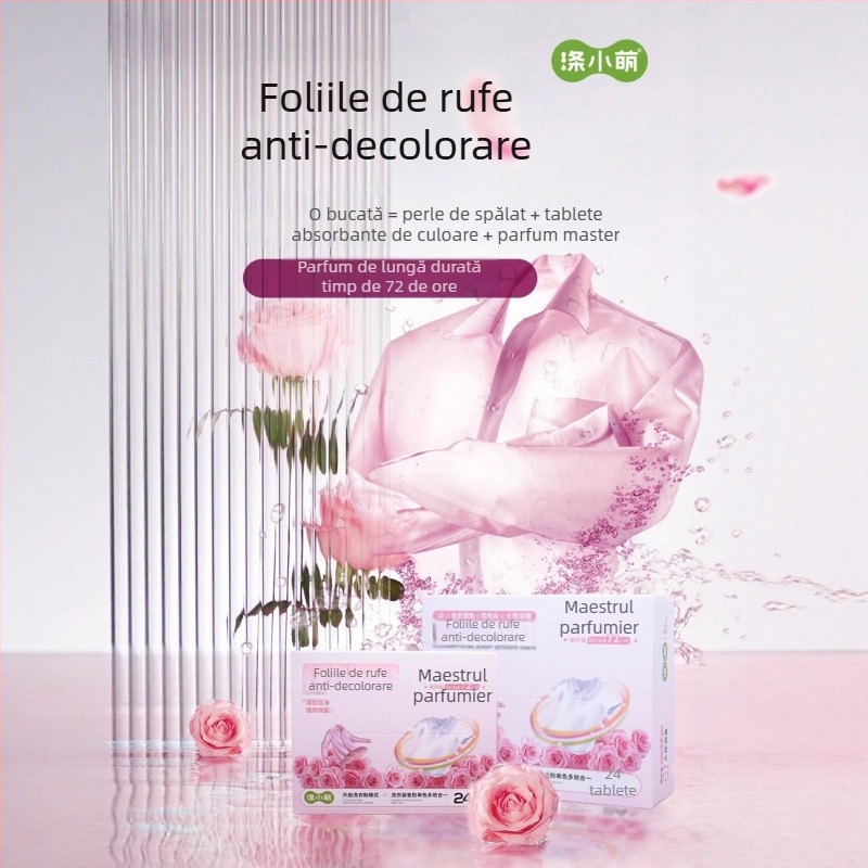 Tablete de rufe pentru prevenirea transferului de culoare, cu parfum de durată, multifuncționale