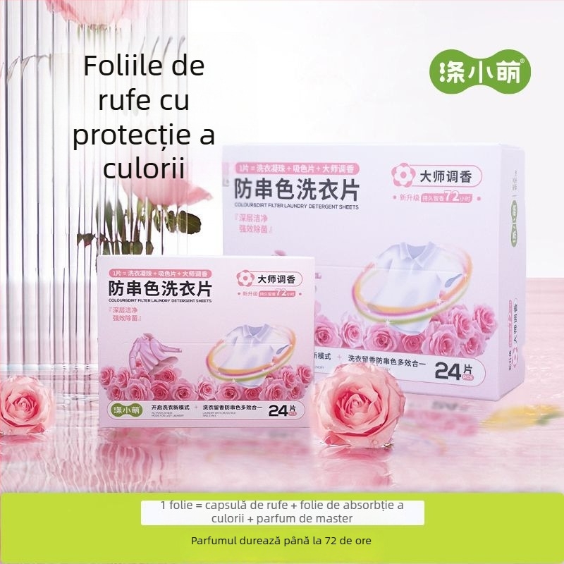 Tablete de rufe pentru prevenirea transferului de culoare, cu parfum de durată, multifuncționale