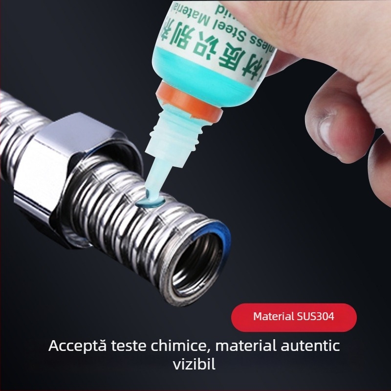 Furtun flexibil din țeavă din oțel inoxidabil 304, ondulat, 1/2 in, pentru apă caldă și rece, furtun metalic rezistent la explozii pentru boiler și intrarea la WC