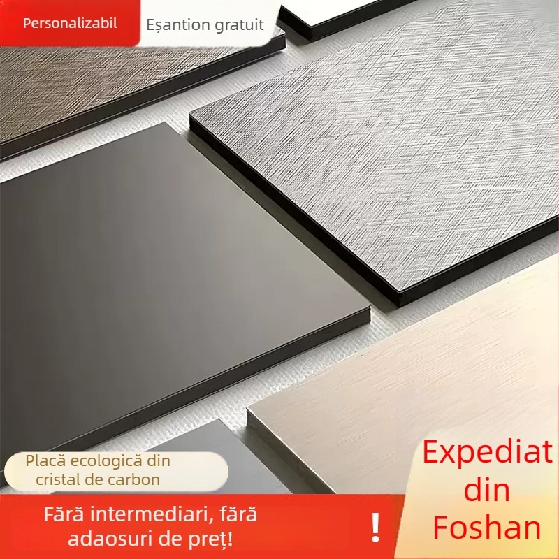 Panou perete din fibră de bambus și cristal de carbon, 1220x2440x5 mm – panou decorativ plat pentru interior, stil modern minimalist