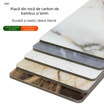 Panou de perete din fibră de bambus cu aspect de lemn, cristale de carbon, panou integrat pentru fundal TV, decor interior